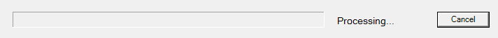 Progress bar showing the Processing status during generation