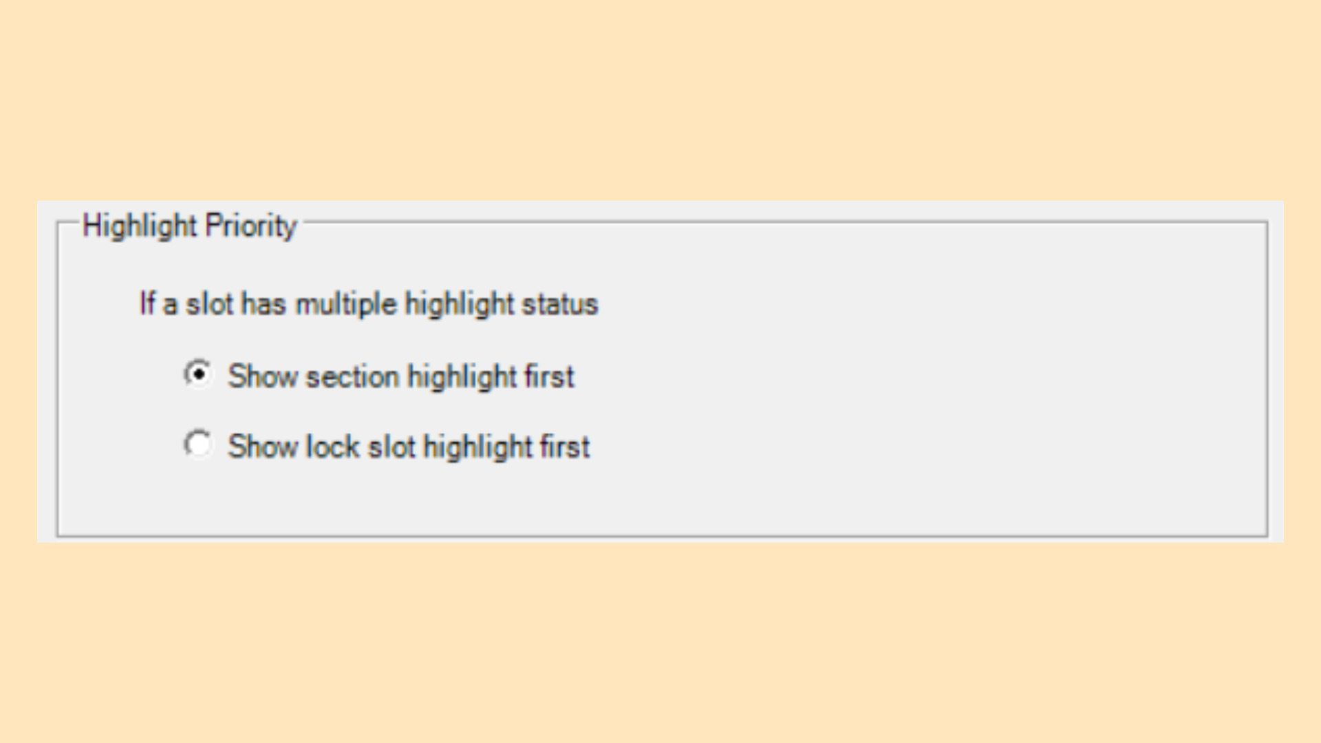 Highlight Priority panel with two radio options