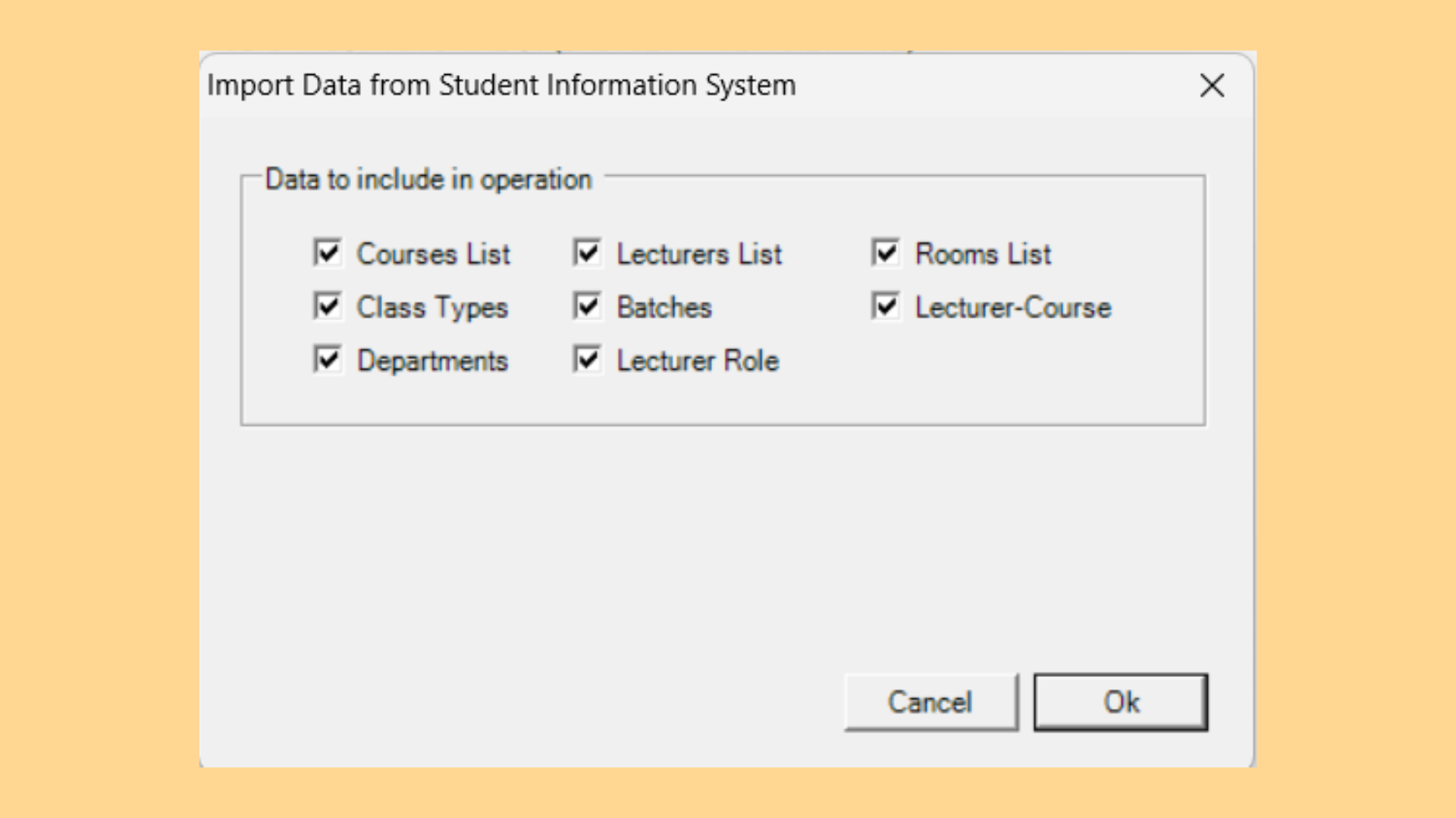 Import Database from Student Information System