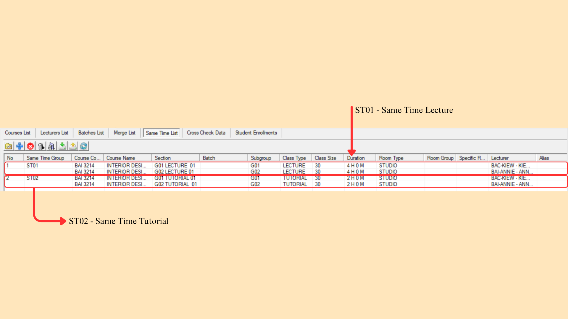 Same Time List
