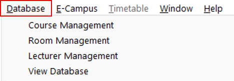Database Menu