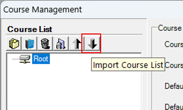 Import Course List icon highlighted