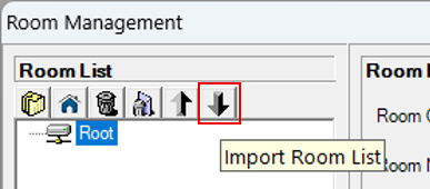 Import Room List icon highlighted