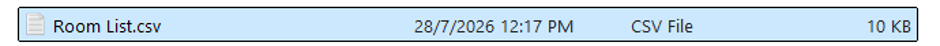 File browser with .csv or excel file selected