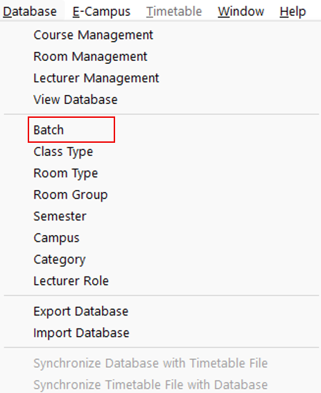 Batch Management Section