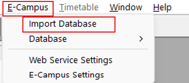 E-Campus Import Database