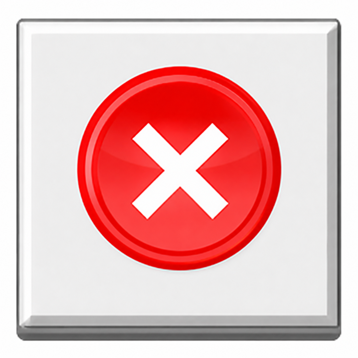 Red circle with an X icon