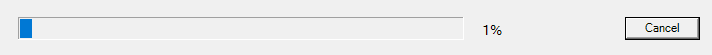 Progress bar showing the Processing status during the import