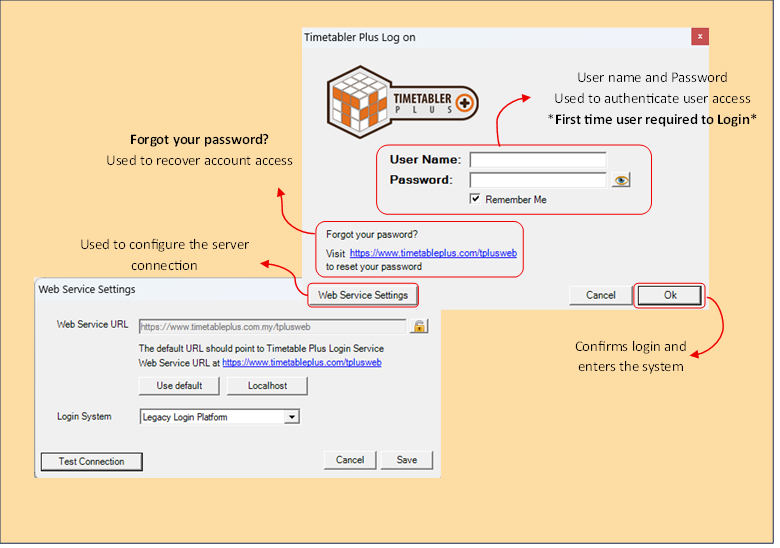 Login Screen Fields Explanation