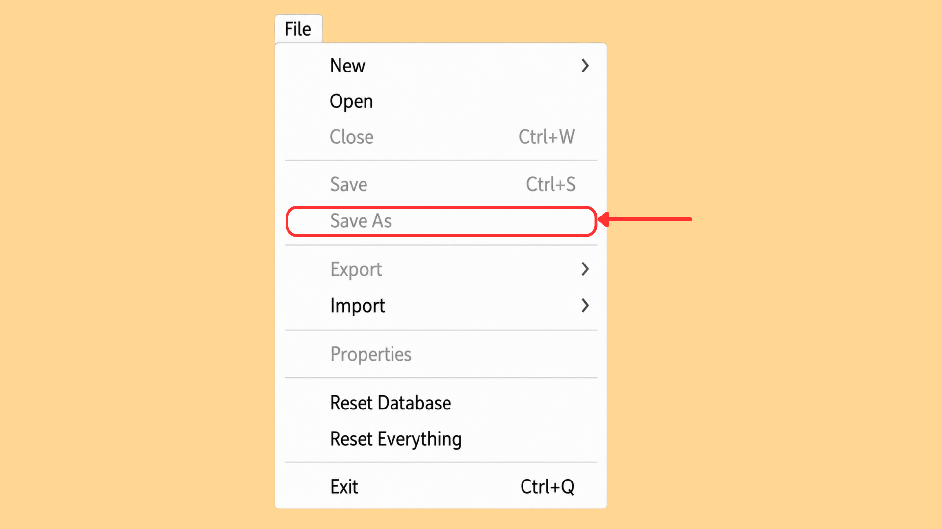 Save project using toolbar