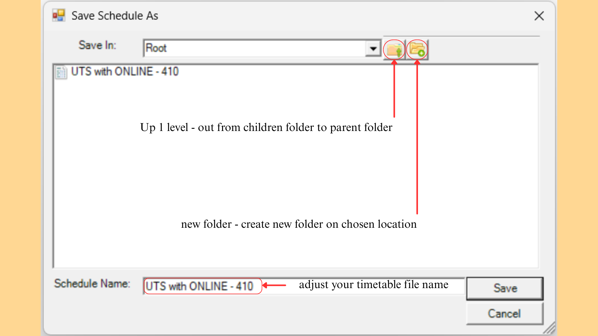 Save Schedule As window