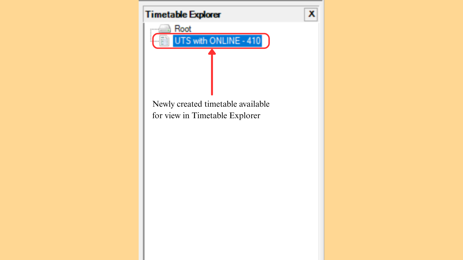 New project in Timetable Explorer