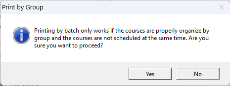 Print by Group confirmation dialog