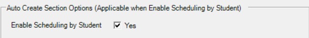 Auto Create Section Options