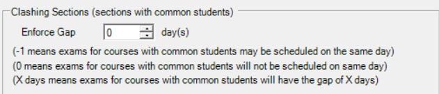 Clashing Sections settings