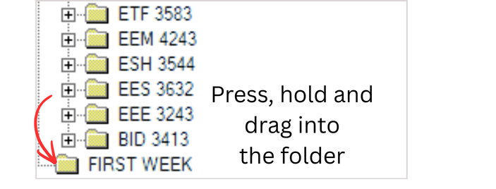 Drag and Drop Course into Folder