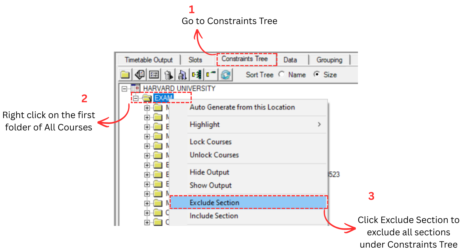 Right click on the first folder of All Courses and click Exclude Section