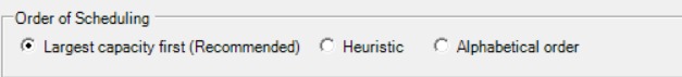 Order of Scheduling options