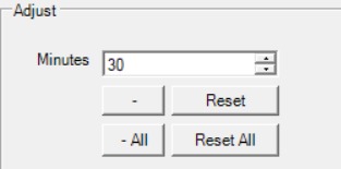 Adjust panel with 30 minutes entered
