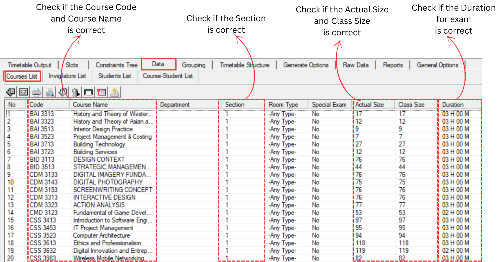 Course List Analyzation