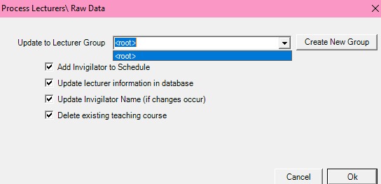 Lecturer Group Dropdown
