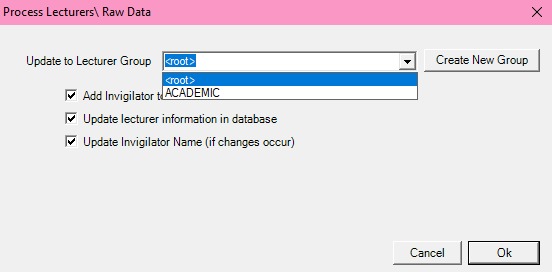 Non Academic Group Dropdown