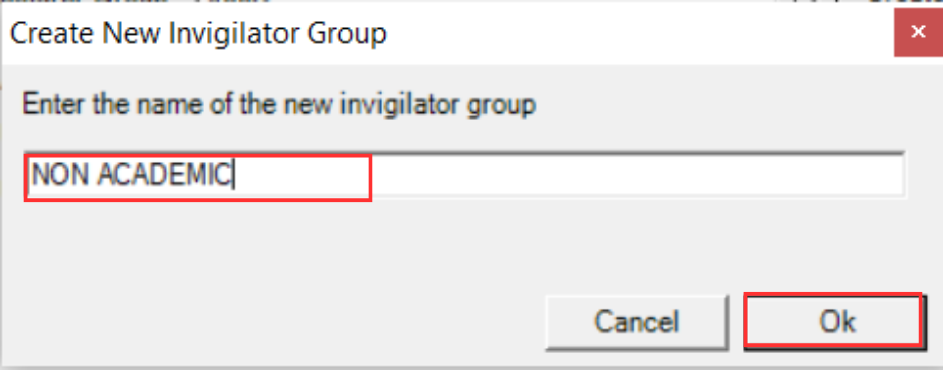 Entering Non Academic Group Name