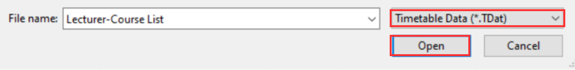 Open lecturer list file