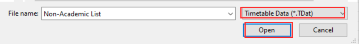 Open Non Academic list file
