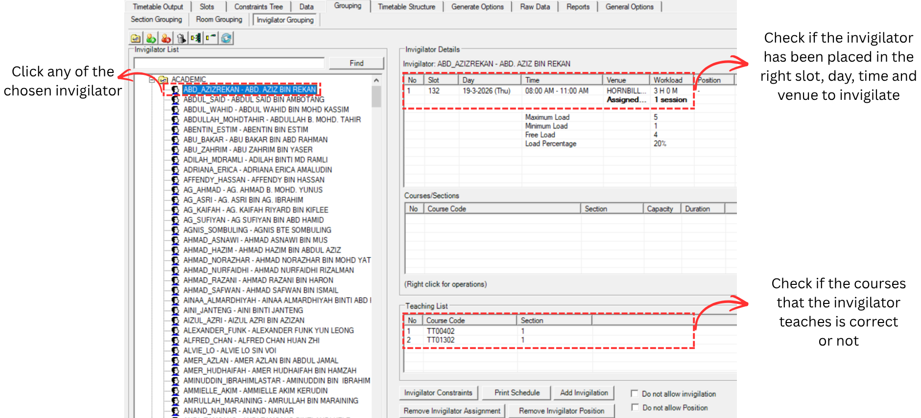 Invigilator Grouping Analyzation