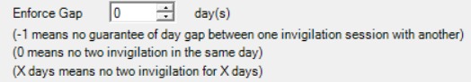 Enforce Gap setting showing day value input and explanation