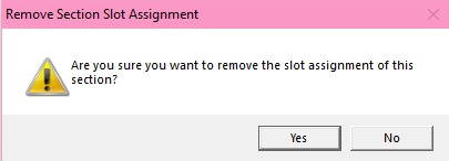 Popup Message to confirm Remove Section