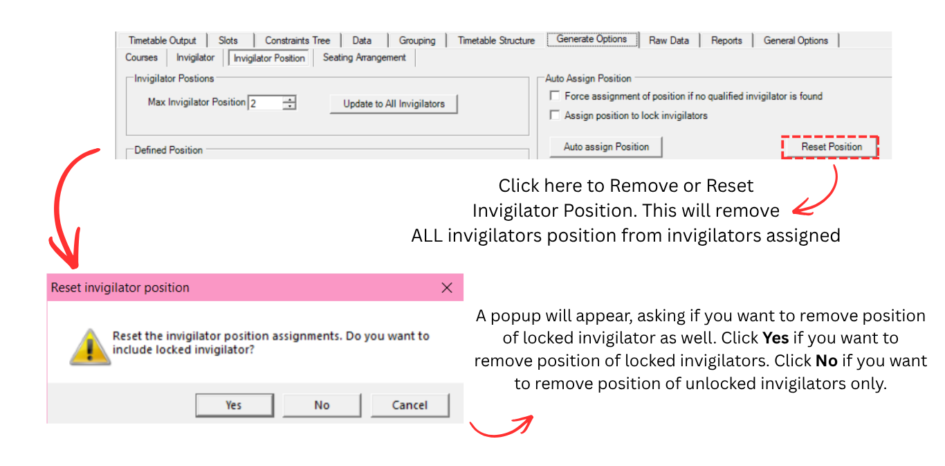 Reset Position at Generate Options