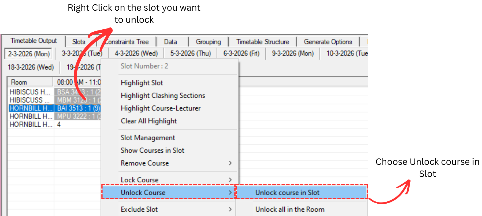 Unlock Course in the Slot