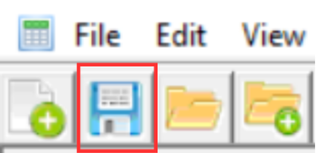 Save project using toolbar