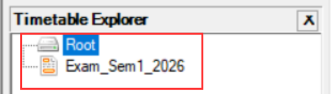 New project in Timetable Explorer