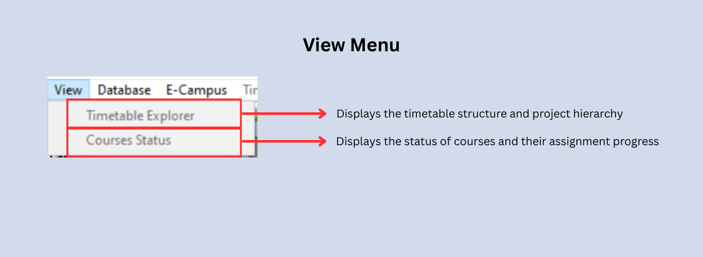 View menu options