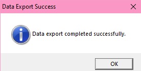 Data export success confirmation
