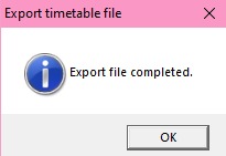Export file completed confirmation