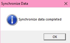 Synchronize data completed confirmation